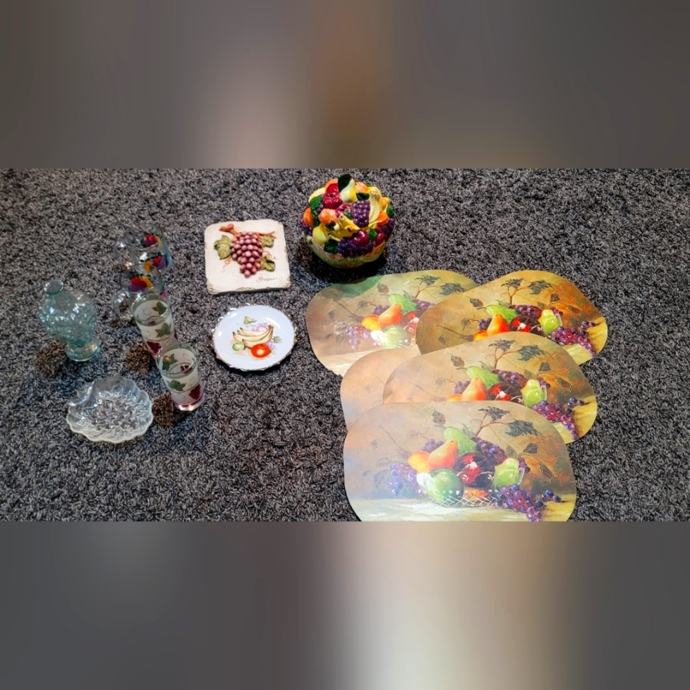 Vintage bundle lot of grape decor